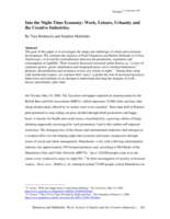 Into the night-time economy: work, leisure, urbanity and   the creative industries