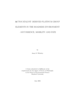 Autocatalyst-derived platinum group elements in the roadside environment - occurence, mobility and fate