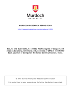 Technologies of despair and hope: Liberatory potentials and practices of CMC in the Middle East