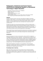 Pedagogical, institutional and human factors influencing the widespread adoption of educational technology in higher education