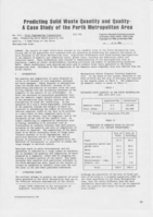 Predicting solid waste quantity and quality – A case study of the Perth Metropolitan Area