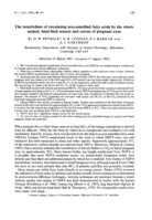 The metabolism of circulating non-esterified fatty acids by the whole animal, hind-limb muscle and uterus of pregnant ewes