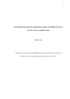 Factors influencing motivation and retention of people with Multiple Sclerosis in exercise activity: A qualitative study