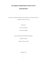 Developing a bioinformatics framework for proteogenomics