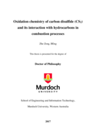 Oxidation chemistry of carbon disulfide (CS2) and its interaction with hydrocarbons in combustion processes