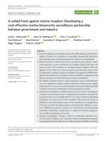 A united front against marine invaders: Developing a cost‐effective marine biosecurity surveillance partnership between government and industry