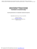 Capacity building and resource exchange Kwinana industries – A Western Australian contribution to industrial ecology: Examining mechanisms for Sustainable Industrial Development