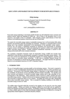 Education and market development for renewable energy