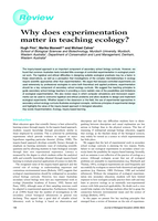 Why does experimentation matter in teaching ecology?