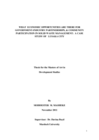 What economic opportunities are there for Government-Industry partnership & community participation in SWM: A case study of Lusaka City
