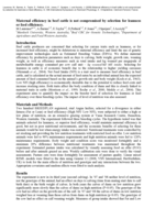 Maternal efficiency in beef cattle is not compromised by selection for leanness or feed efficiency