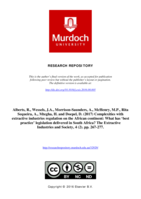 Complexities with extractive industries regulation on the African continent: What has ‘best practice’ legislation delivered in South Africa?