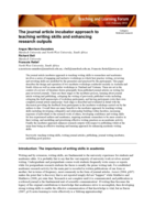 The journal article incubator approach to teaching writing skills and enhancing research outputs