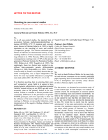 Matching in case-control studies: Comments on Iqbal et al, 2005, J. Mol. Genet. Med.
