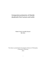 Comparative proteomics of Giardia duodenalis from humans and cattle