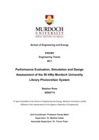 Performance evaluation, simulation and design assessment of the 56kWp Murdoch University Library photovoltaic system