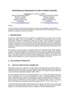 Wind resource assessment of a site in Western Australia
