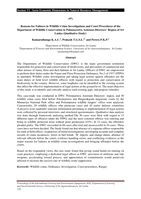 Reasons for failures in wildlife crime investigations and court procedures of the Department of Wildlife Conservation in Polonnaruwa assistant directors’ region of Sri Lanka (Qualitative Study)