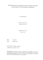 Environmental Management for Sustainable Economic Development: The Singaporean Experience