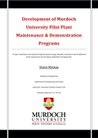 Development of Murdoch University pilot plant maintenance & demonstration programs