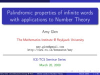 Palindromic properties of infinite sequences with applications to Number Theory