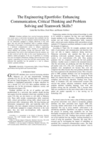 The engineering eportfolio: Enhancing communication, critical thinking and problem solving and team work skills?