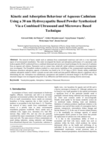 Kinetic and adsorption behaviour of aqueous cadmium using a 30 nm hydroxyapatite based powder synthesized via a combined ultrasound and microwave based technique