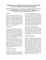 Applications and challenges of marker-assisted selection in the Western Australian Wheat Breeding Program