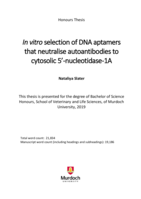 In vitro selection of DNA aptamers that neutralise autoantibodies to cytosolic 5’-nucleotidase-1A