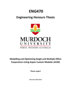 Modelling and optimizing single and multiple effect evaporators using Aspen Custom Modeler (ACM)