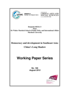 Democracy and development in Southeast Asia: China’s long shadow