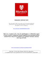 First report of amecA-positive multidrug-resistant Staphylococcus pseudintermedius isolated from a dog in New Zealand