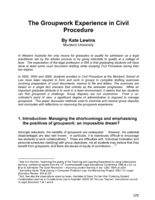 The groupwork experience in civil procedure