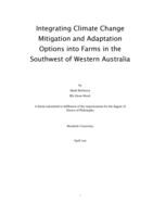 Integrating climate change mitigation and adaptation options into farms in the Southwest of Western Australia
