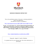 Experimental Evaluation of Behavioral Activation Treatment of Anxiety (BATA) in Three Older Adults