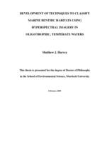 Development of techniques to classify marine benthic habitats using hyperspectral imagery in oligotrophic, temperate waters