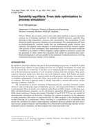 Solubility equilibria. From data optimization to process simulation