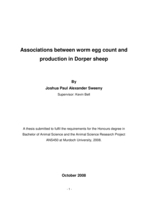 Associations between worm egg count and production in Dorper sheep