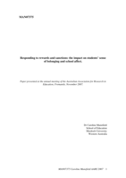 Responding to rewards and sanctions: the impact on students’ sense of belonging and school affect