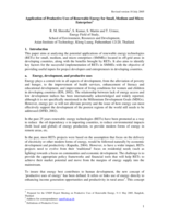 Application of productive uses of renewable energy for small medium and micro-enterprises