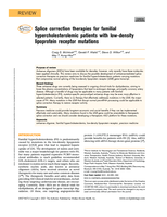 Splice correction therapies for familial hypercholesterolemic patients with low-density lipoprotein receptor mutations