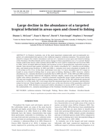 Large decline in the abundance of a targeted tropical lethrinid in areas open and closed to fishing