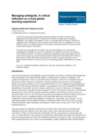 Managing ambiguity: A critical reflection on a truly global learning experience