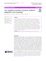 Can negative emotions increase students’ plagiarism and cheating?