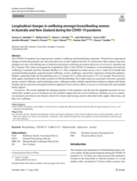 Longitudinal changes in wellbeing amongst breastfeeding women in Australia and New Zealand during the COVID-19 pandemic