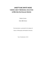 Unsettling white noise: Yarning about Aboriginal education in Western Australian prisons
