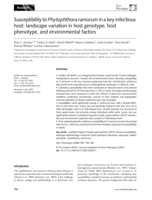 Susceptibility to Phytophthora ramorum in a key infectious host: Landscape variation in host genotype, host phenotype, and environmental factors