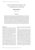 Early childhood designs for multiliteracies learning