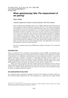 When spectroscopy fails: The measurement of ion pairing