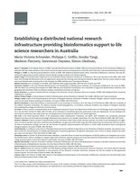 Establishing a distributed national research infrastructure providing bioinformatics support to life science researchers in Australia